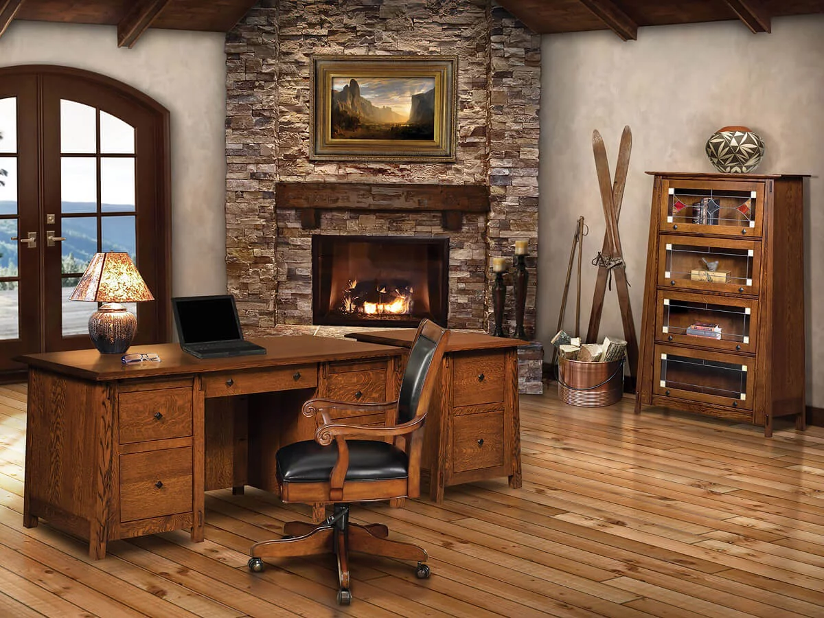 White Oak Office Set