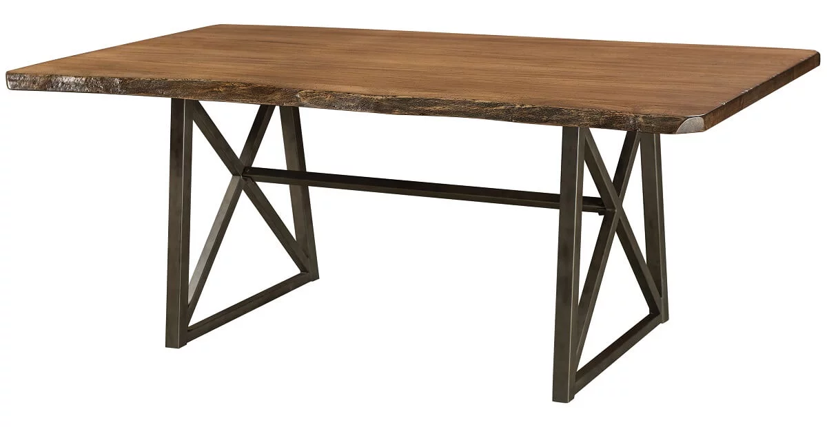 Gaffney Live Edge Dining Table: 72” - 84” Length