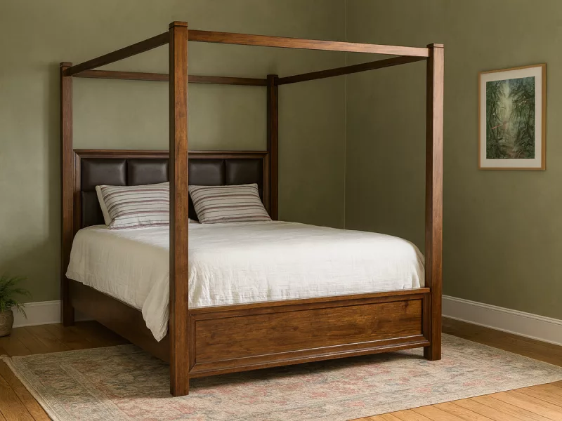Birchwood Upholstered Canopy Bed