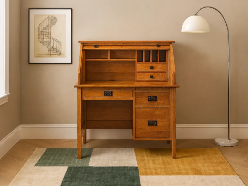 Esto Single Pedestal Rolltop Desk