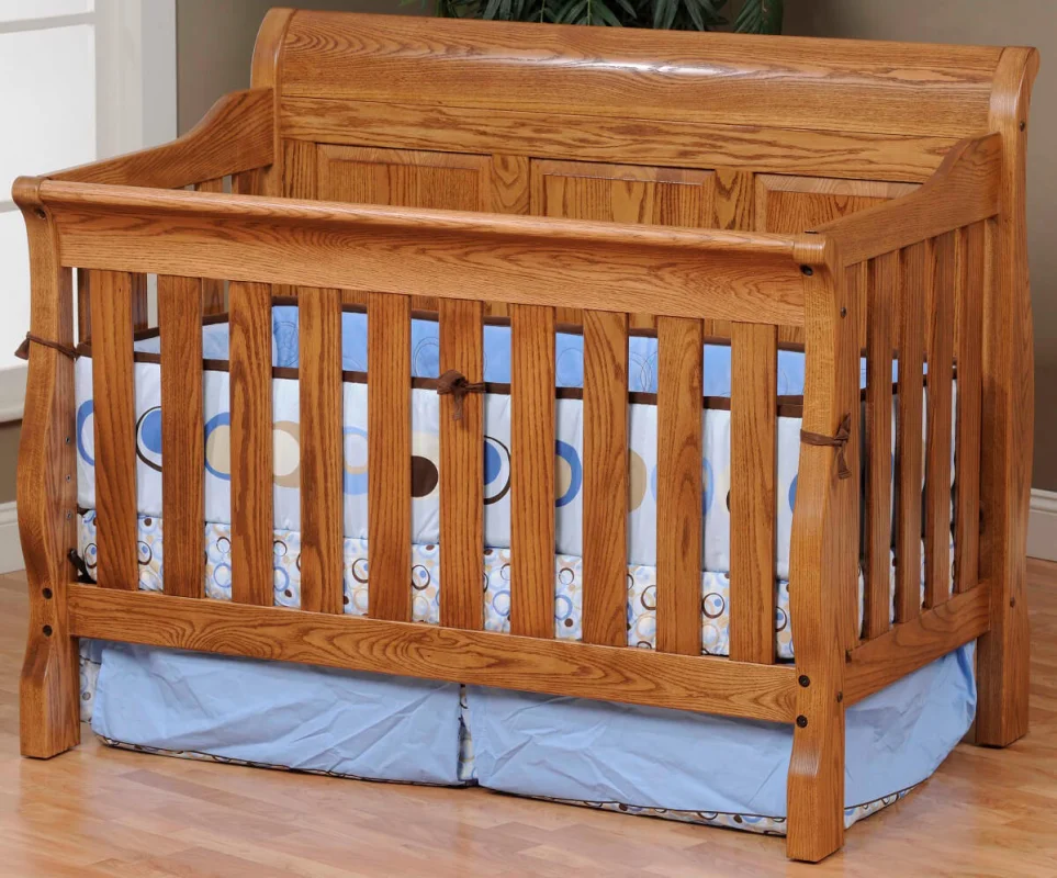 Geneva Panel Crib in Oak with our Spiced Apple finish