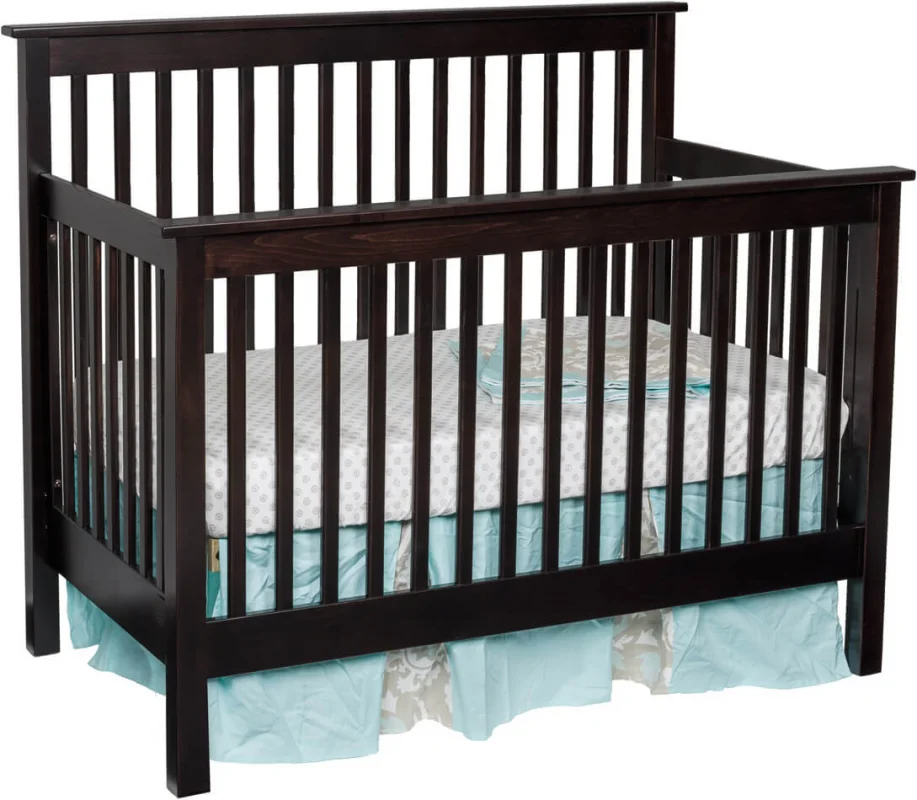 Peaceful Dreams Baby Crib in Brown Maple with our Venezuelan Chocolate finish
