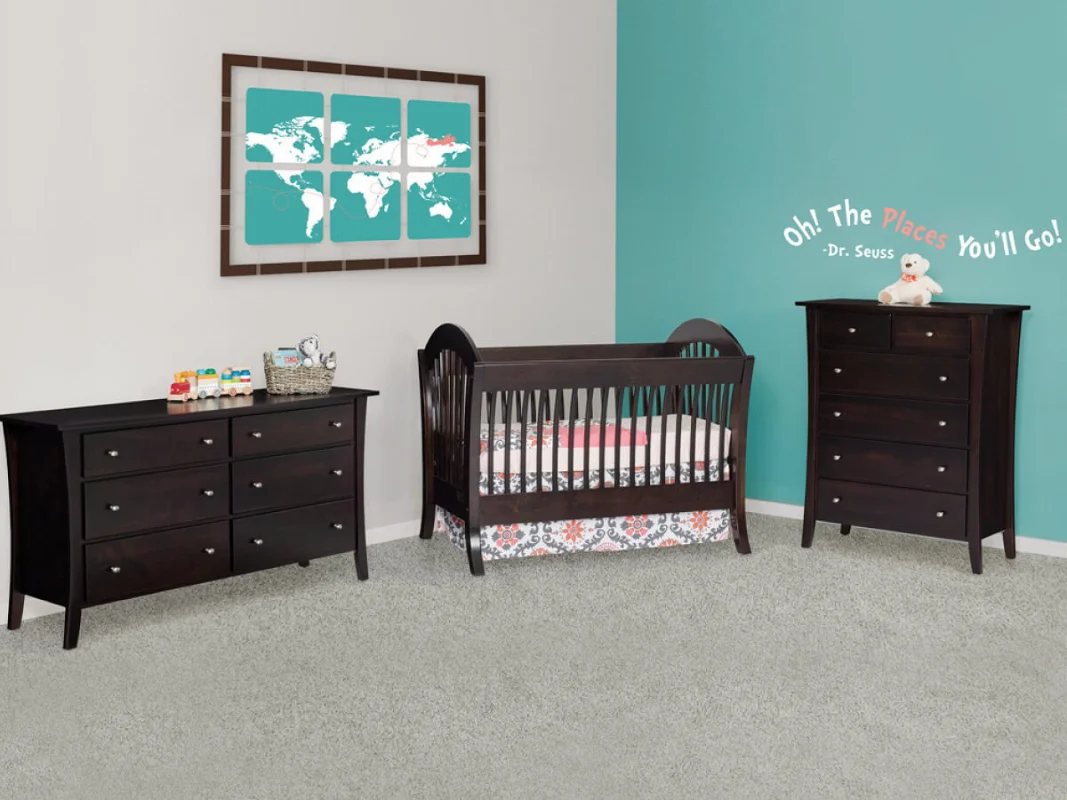 West Village Nursery Set in Brown Maple and Venezuelan Chocolate