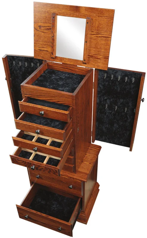 Oak Traditional Jewelry Armoire