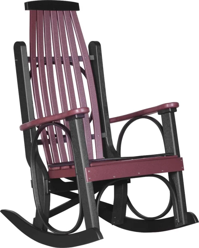 Cherrywood and Black Apostle Porch Rocker