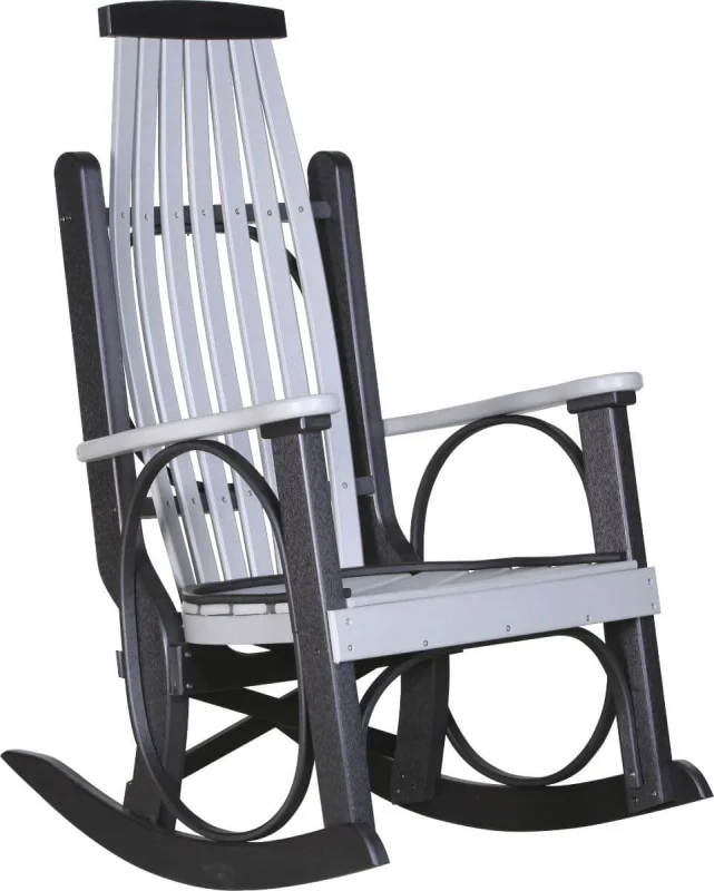 Dove Gray and Black Apostle Porch Rocker