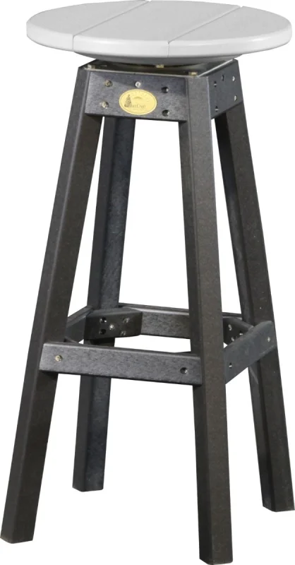 Dove Gray and Black Arashi Outdoor Bar Stool