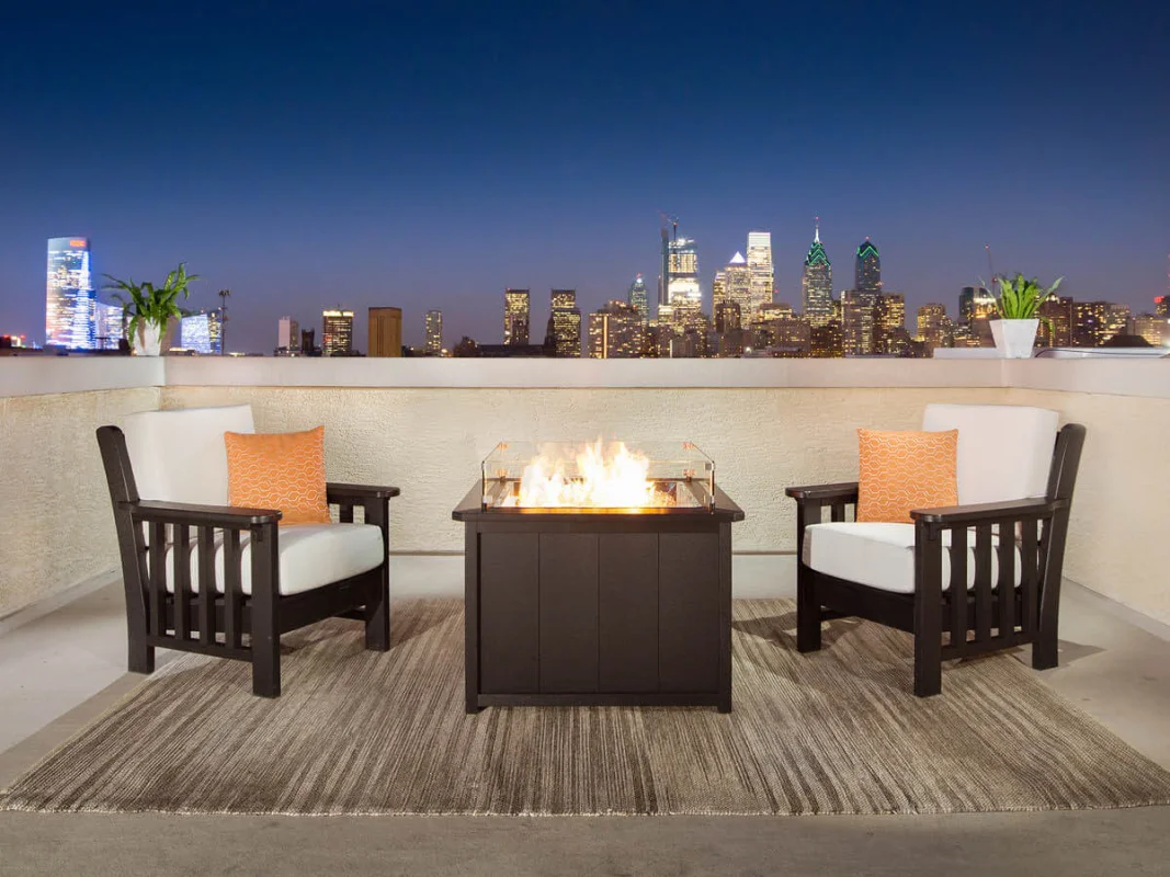 Avalon Fire Pit and Upholstered Chairs