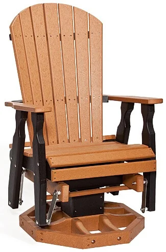 Two-toned Bahia Adirondack Swivel Glider