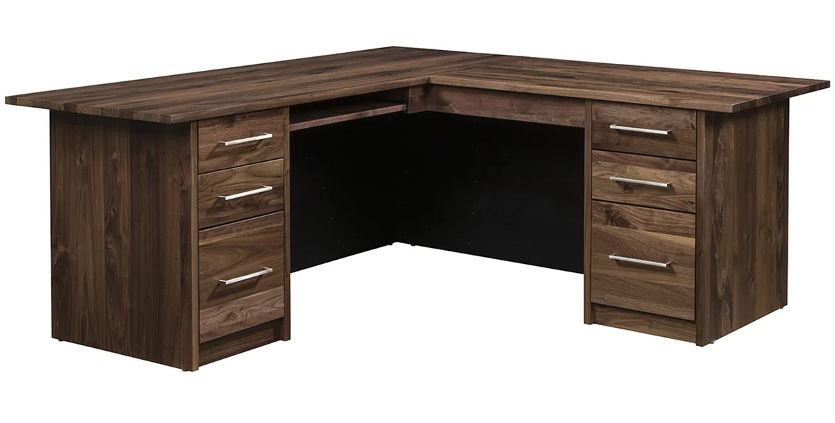 Blackford Modern L Desk With Two-Tone Coloring Corner