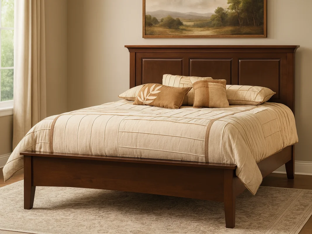 Solid Wood Panel Bed in Maple