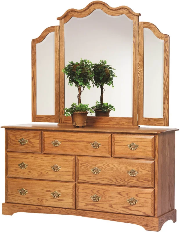 Cambridge Dresser with Mirror in Solid Oak