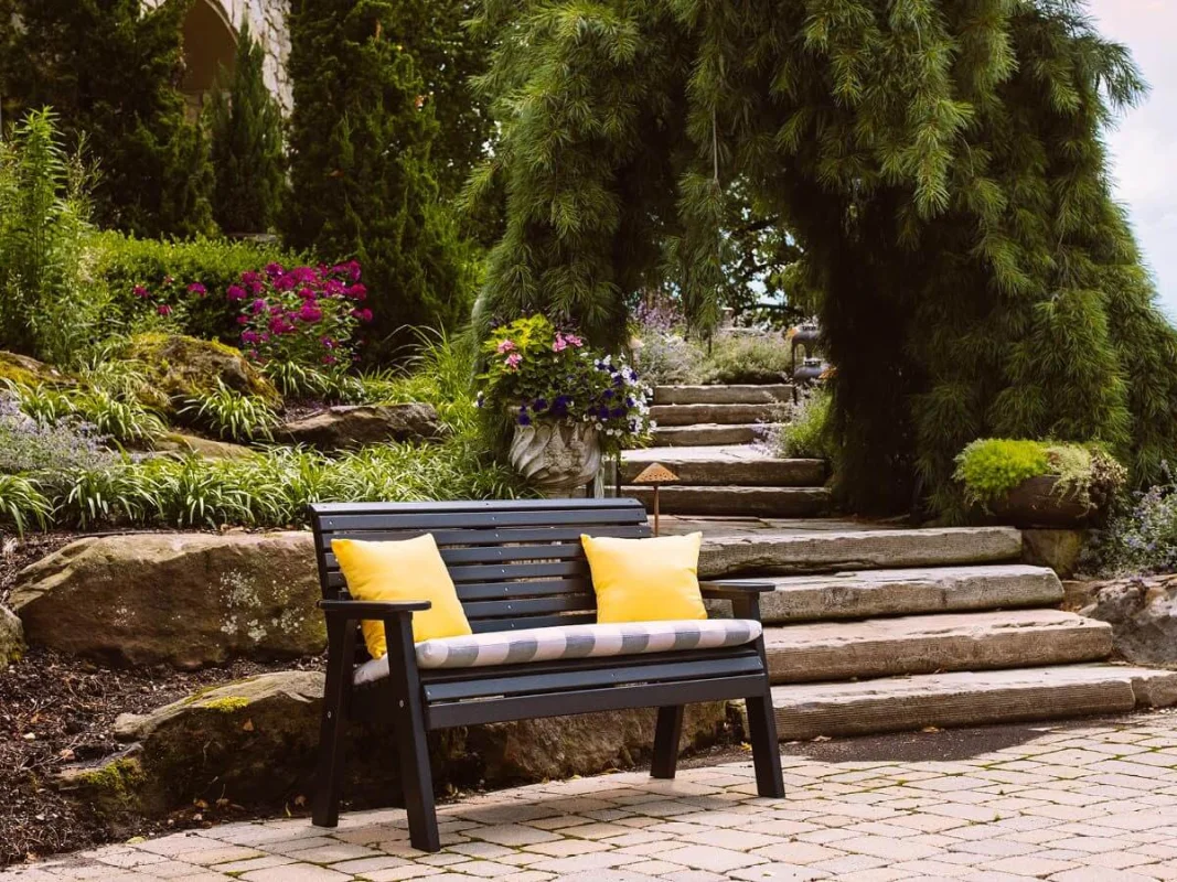 Amish Made Poly Bench with Back
