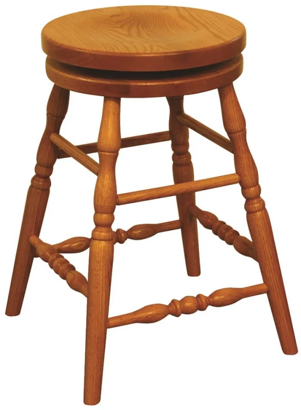 Backless Swivel Barstool in Oak