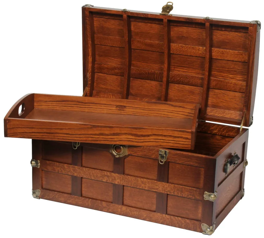 Amish Oak Trunk Opened