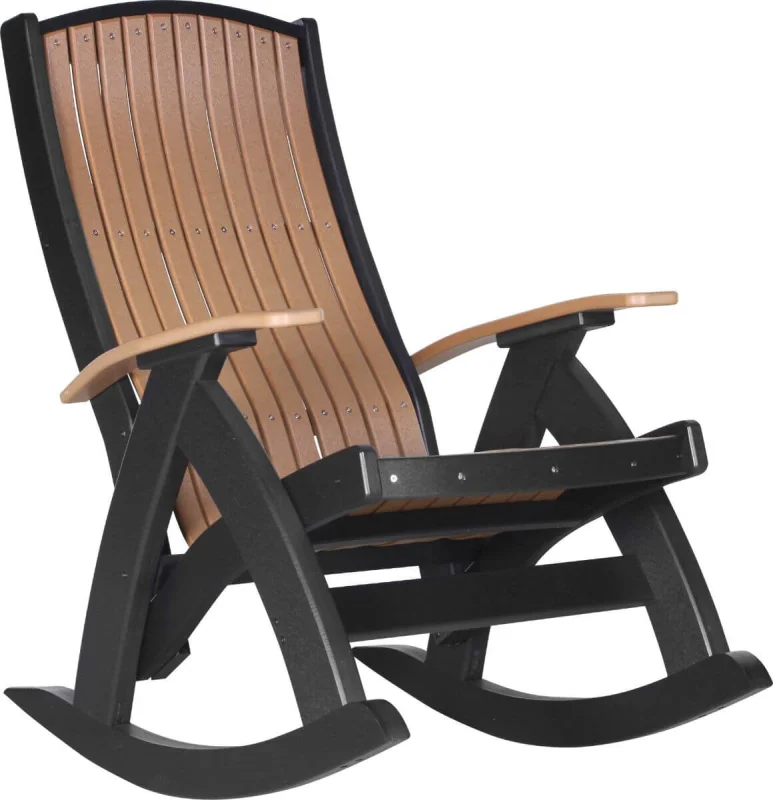 Cedar and Black Fire Island Outdoor Rocker