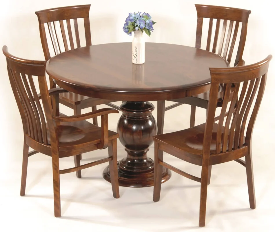 Rustic Cherry Pedestal Table