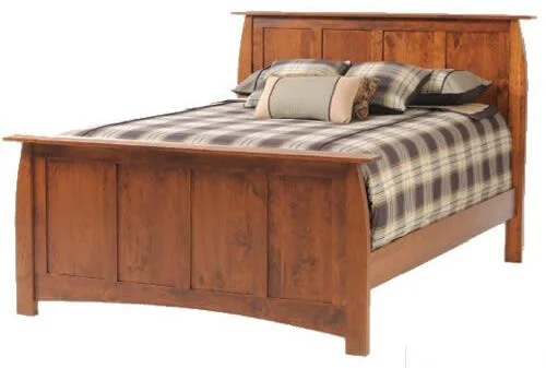 Garonne Arts & Crafts Bed Frame - Wooden Panel - shown in rustic cherry