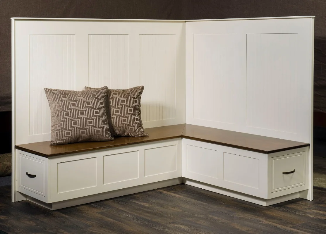 Amish Made High Back Bench and Table Set