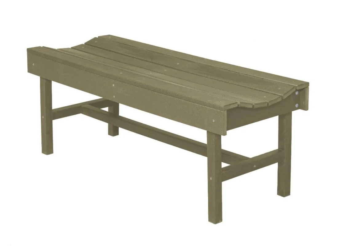 Olive Green Bay Park Bench