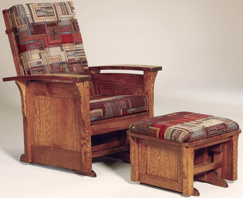 Hallstat Gliding Chair and Paneled Gliding Ottoman