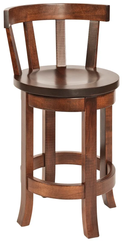 Harrow Swivel Amish Bar Stool with Back