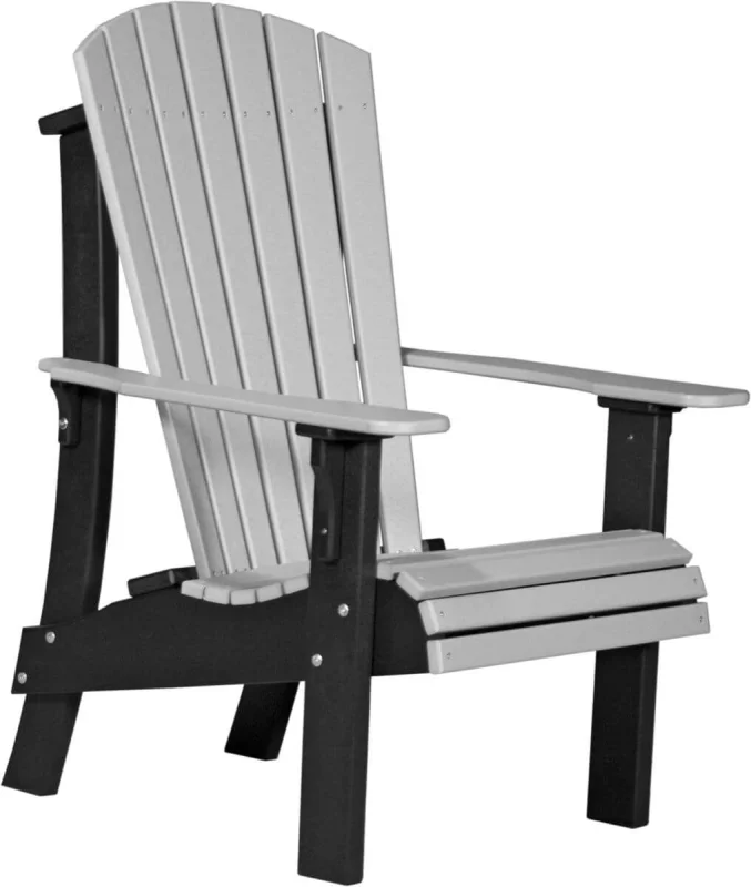 Dove Gray and Black Rockaway Highback Adirondack Chair