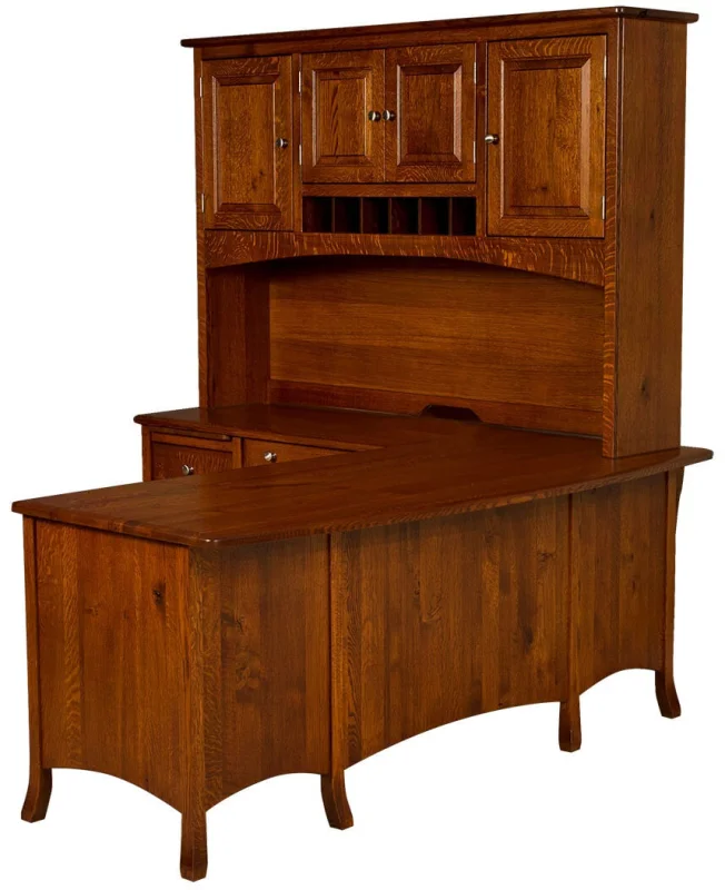 Custom L Shaped Desk with Hutch