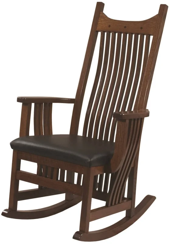 Mission Rocker with Leather Seat