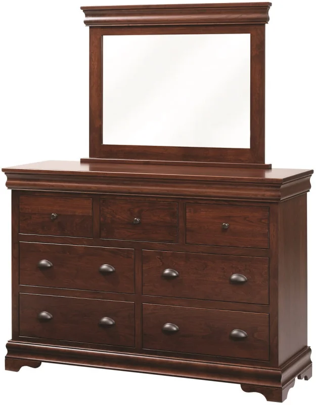 Marseille Mirror Dresser in Rustic Cherry