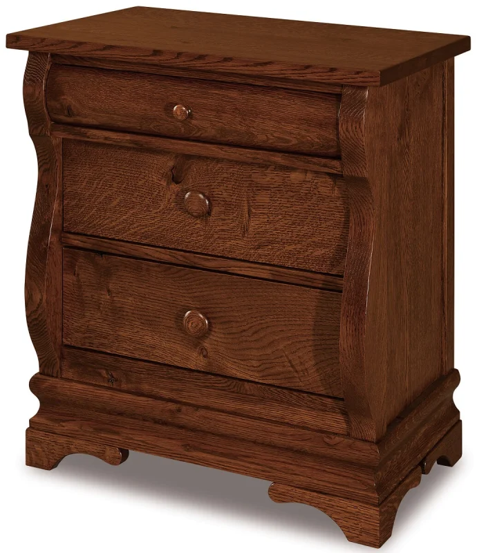 Milwaukee Sleigh 3-Drawer Nightstand