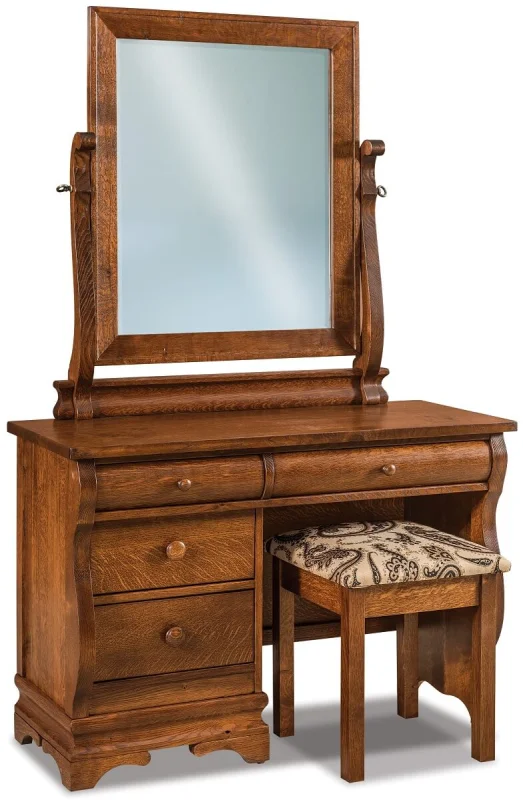Milwaukee Sleigh Vanity Dresser and Bench