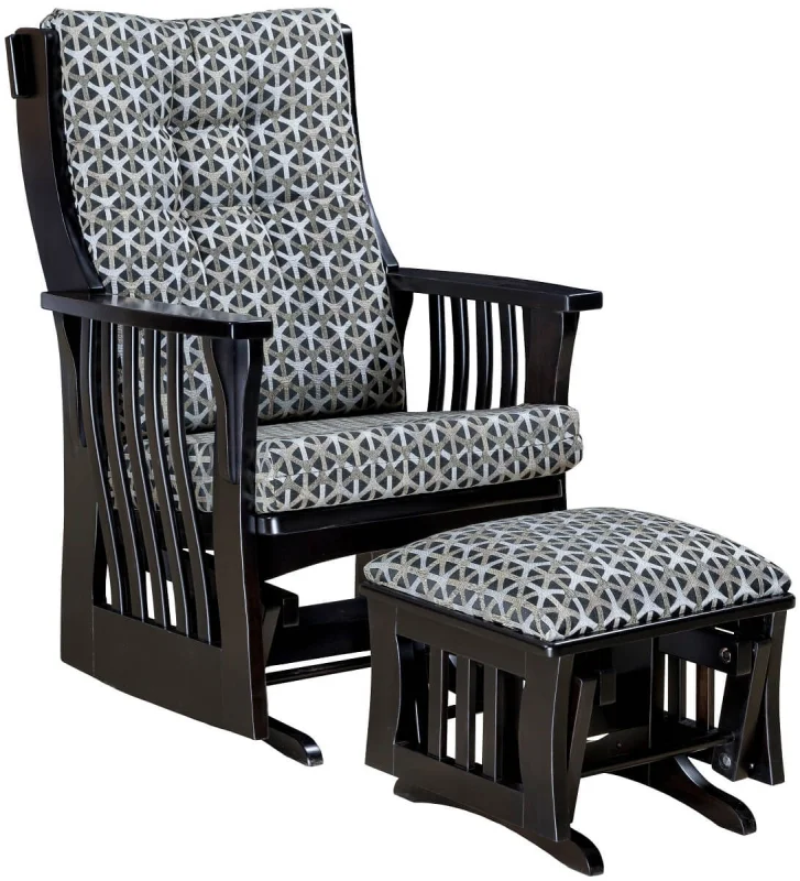 Black Amish Glider and Ottoman