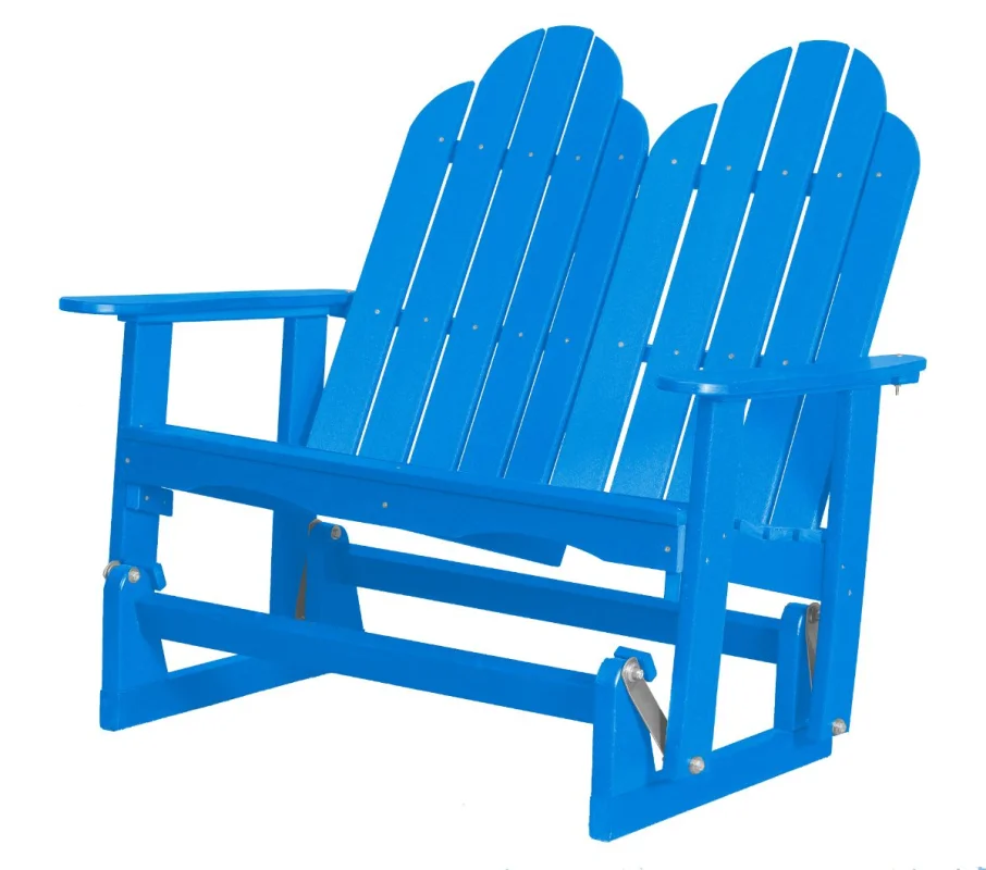 Blue Odessa Double Adirondack Glider