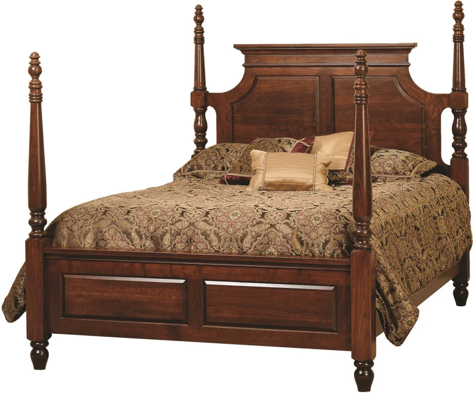 Oxford Four Poster Bed in Rustic Cherry