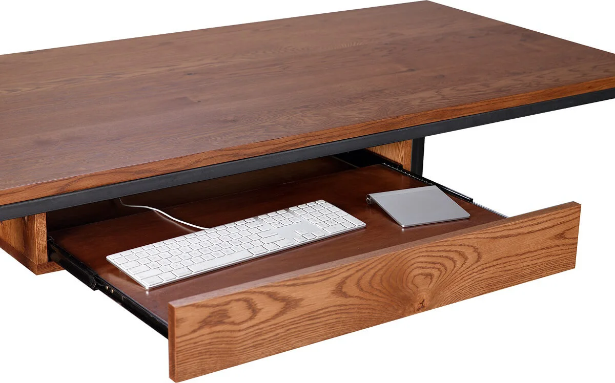 Full extension desk drawer