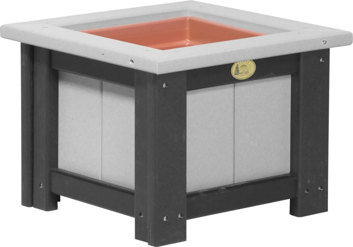 Dove Gray and Black Pigeon Point Commercial Outdoor Planter