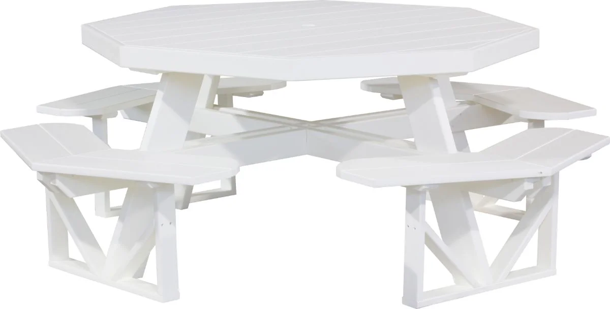 White Portstewart Octagon Picnic Table