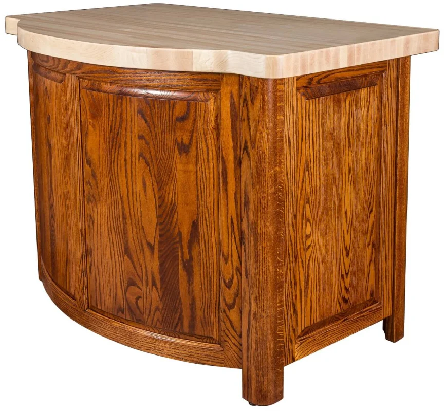 Curved Hardwood Kitchen Island