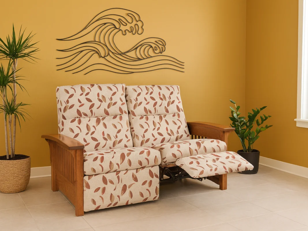 St. Cloud Slatted Reclining Loveseat