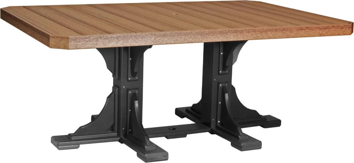 Antique Mahogany and Black Stockton Outdoor Dining Table