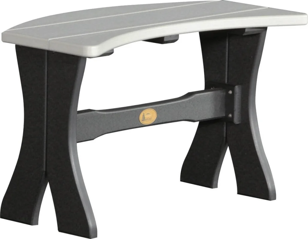 Dove Gray and Black Stockton Outdoor Dining Bench
