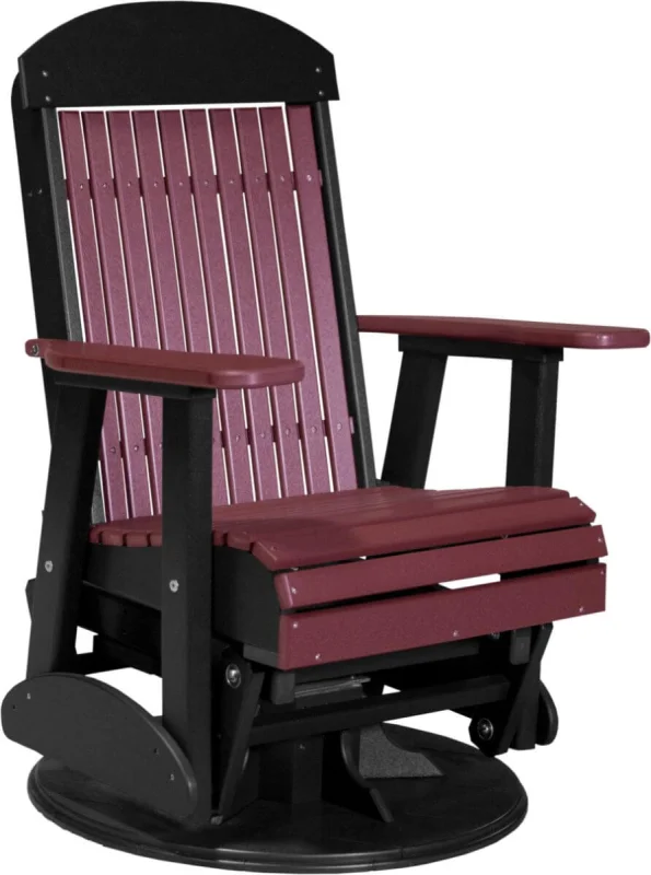 Cherrywood and Black Stockton Outdoor Swivel Glider