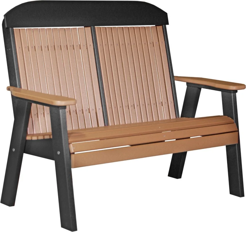 Cedar and Black Stockton Patio Bench