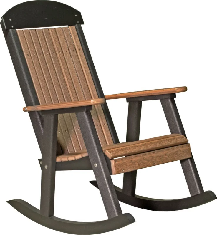 Antique Mahogany and Black Stockton Porch Rocker