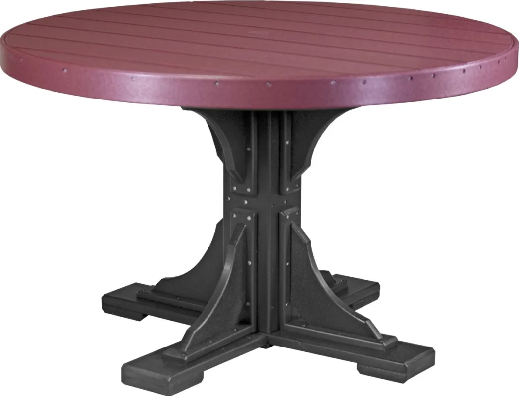 Cherrywood and Black Stockton Outdoor Single Pedestal Table