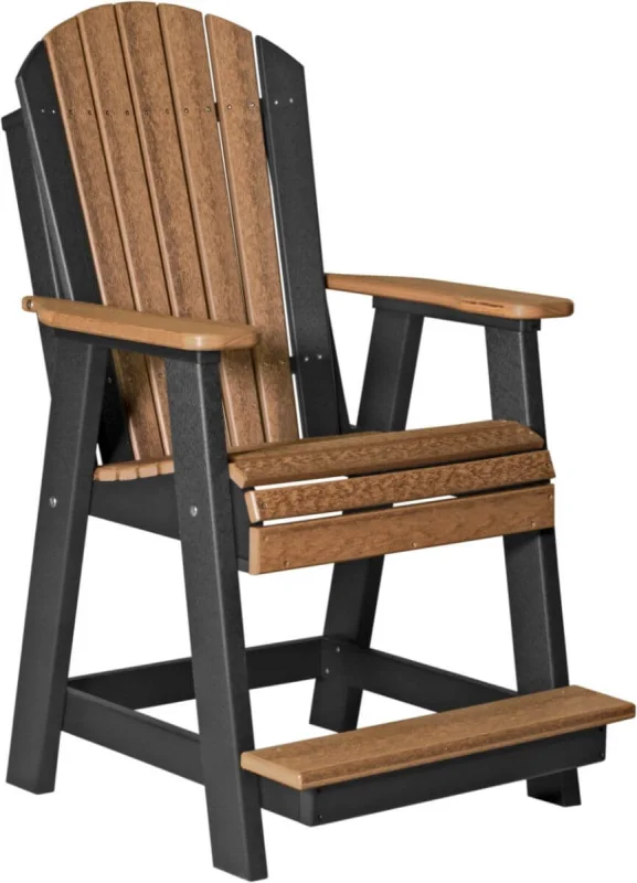 Antique Mahogany and Black Tahiti Adirondack Balcony Chair