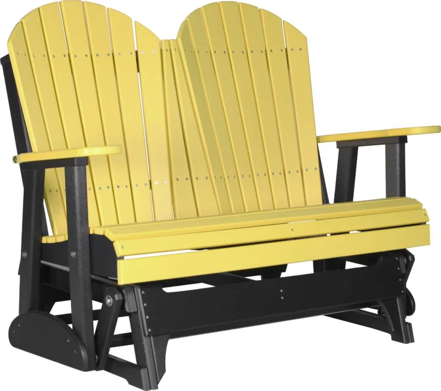 Yellow and Black Tahiti Loveseat Patio Glider