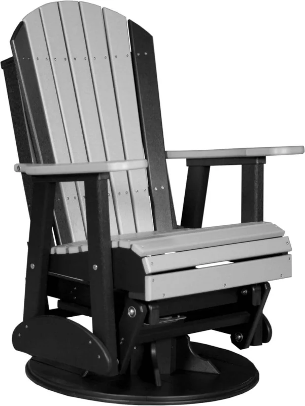 Dove Gray and Black Tahiti Outdoor Swivel Glider