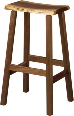 Cohoon Live Edge Rustic Walnut Barstool